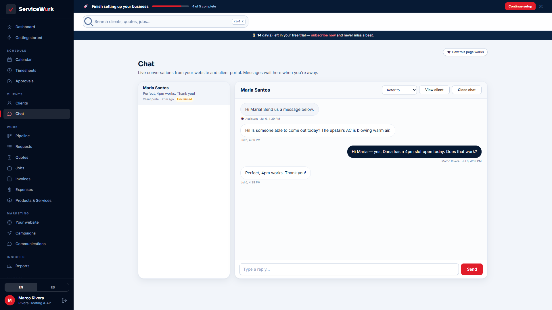 Live chat