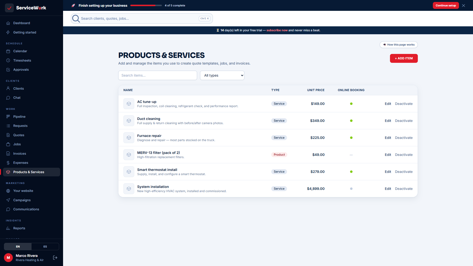 Products & services