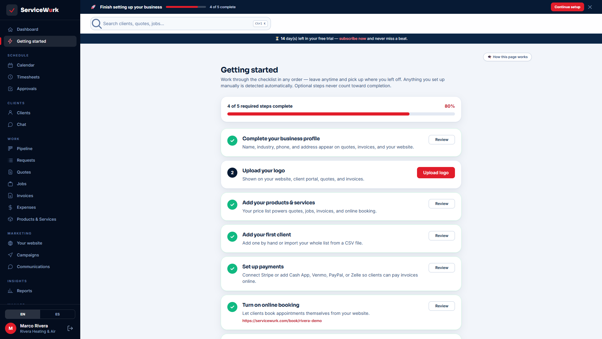 Getting started checklist